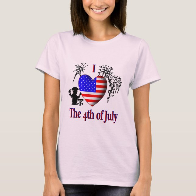 Camiseta Eu Amo o 4 de Julho (Frente)