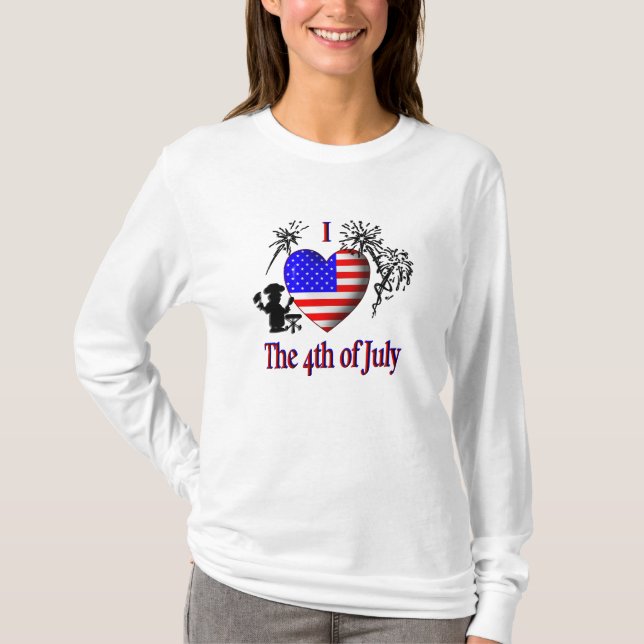Camiseta Eu Amo o 4 de Julho (Frente)