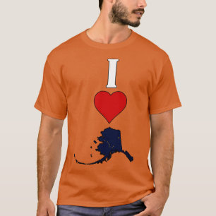 Camiseta Eu Amo o Alasca Vertical I Hearka State Flag M
