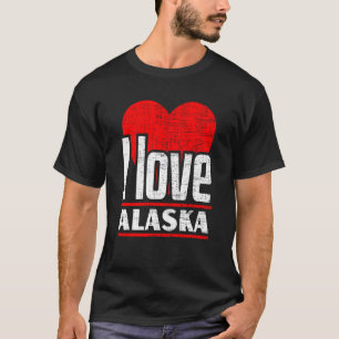 Camiseta Eu Amo o Alaska Melhor Estado De Casa Que Coração 