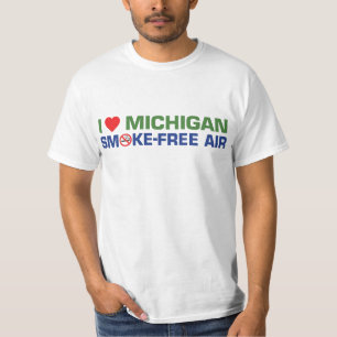 Camiseta Eu amo o ar sem fumo de Michigan