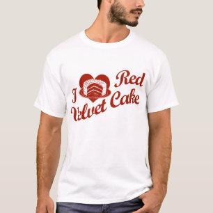 Camiseta Eu amo o bolo vermelho de veludo