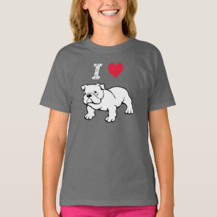 Camiseta Eu amo o buldogue