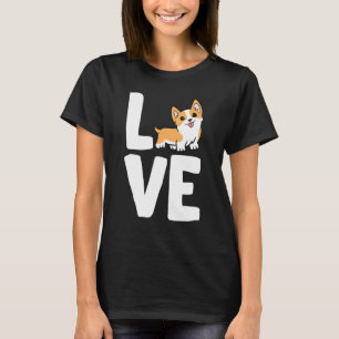 Camiseta Eu amo o cachorro Corgis corgi