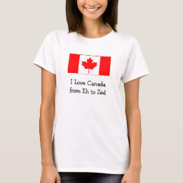 Camiseta Eu amo o Canadá de Eh a Zed