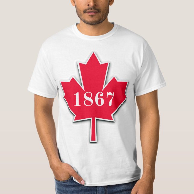 Camiseta EU AMO O Canadá - Folha Vermelha de Maple - Est 18 (Frente)