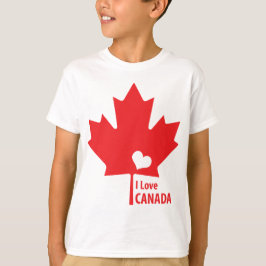 Camiseta Eu amo o Canadá Maple Leaf