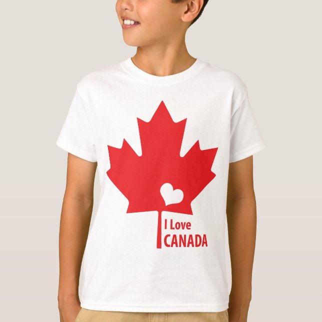 Camiseta Eu amo o Canadá Maple Leaf (Frente)