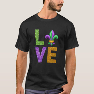 Camiseta Eu Amo O Carnaval De Mardi Gras Fleur Cute De Lis 