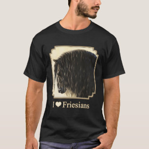 Camiseta Eu Amo O Cavalo Negro Frísia