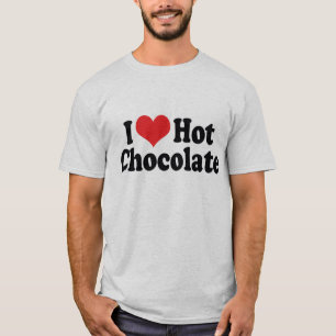 Camiseta Eu amo o chocolate quente do coração - amantes