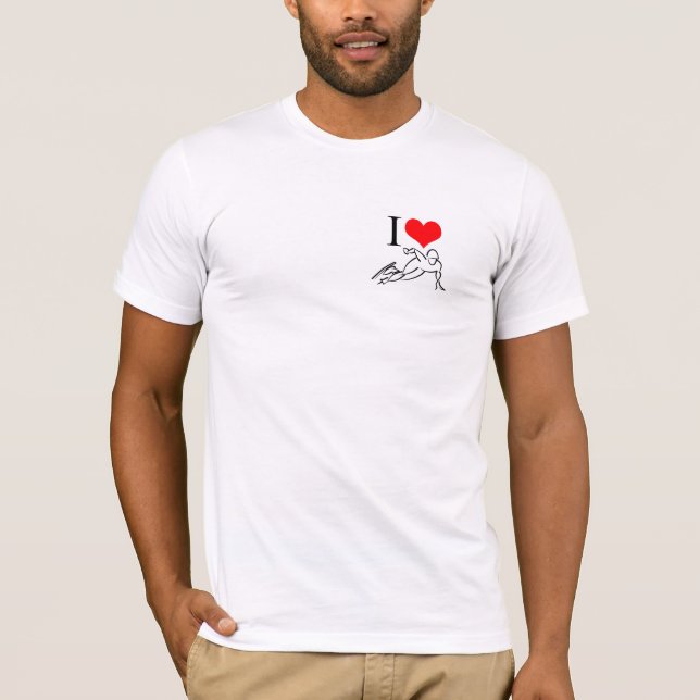 Camiseta Eu amo o clássico de patinagem da velocidade (Frente)