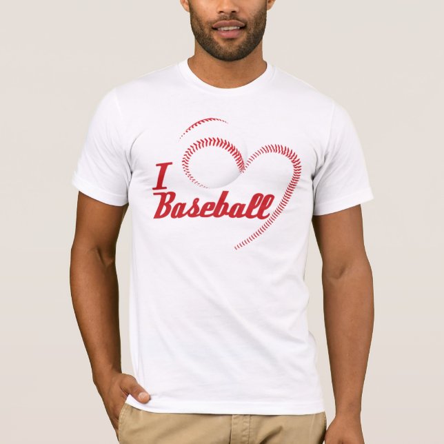 Camiseta Eu Amo O Coração De Baseball (Frente)