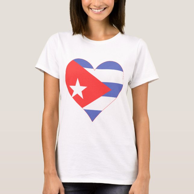 Camiseta Eu amo o coração de Cuba (Frente)