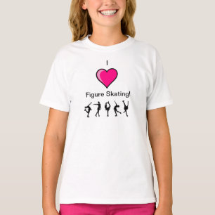 Camiseta Eu amo o coração do patinagem artística e o des