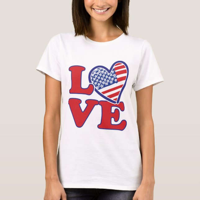 Camiseta Eu amo o coração dos EUA (Frente)