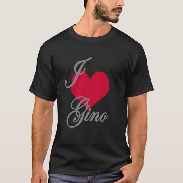 Camiseta Eu amo o coração Gino Dark (Frente)