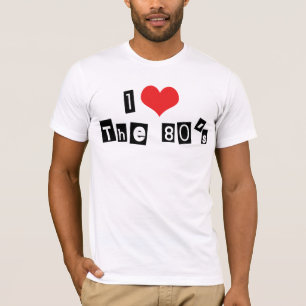 Camiseta Eu amo o coração o anos 80