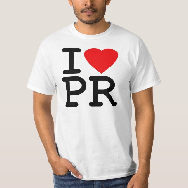 Camiseta Eu amo o coração Puerto Rico (Frente)