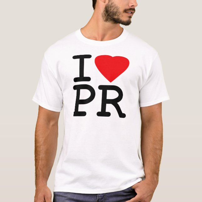 Camiseta Eu amo o coração Puerto Rico (Frente)
