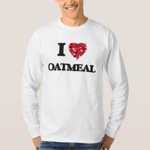 Camiseta Eu amo o design da comida da farinha de aveia