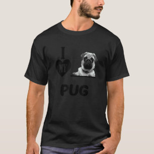 Camiseta Eu Amo O Design De Pug Do Meu Cachorro Pug