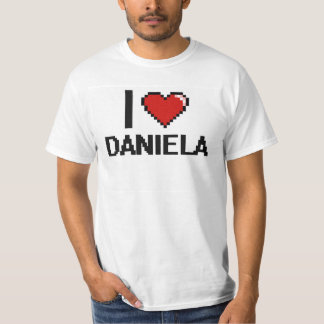 Camiseta Eu amo o design retro de Daniela Digital