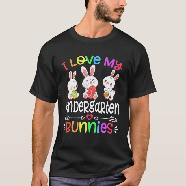Camiseta Eu Amo O Dia Da Páscoa De Professores Do Meu Jardi (Frente)