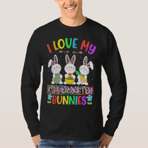 Camiseta Eu Amo O Dia Da Páscoa De Professores Do Meu Jardi