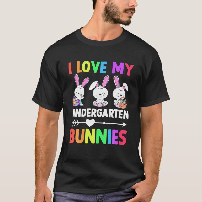 Camiseta Eu Amo O Dia Da Páscoa De Professores Do Meu Jardi (Frente)