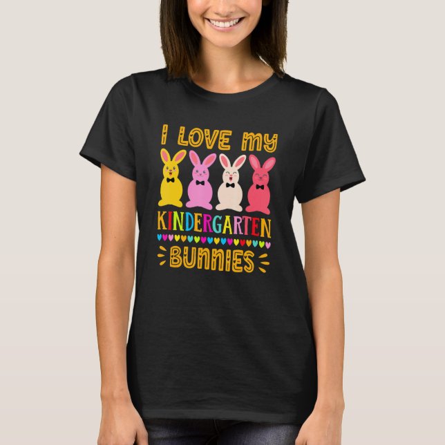 Camiseta Eu Amo O Dia Da Páscoa De Professores Do Meu Jardi (Frente)
