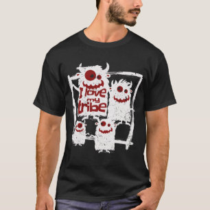 Camiseta Eu Amo O Dia das Bruxas Da Família Monstro Engraça