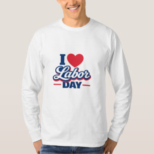Camiseta Eu Amo o Dia do Trabalhador Design Retro Patriótic