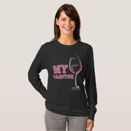 Camiseta Eu amo o dia dos namorados do vinho