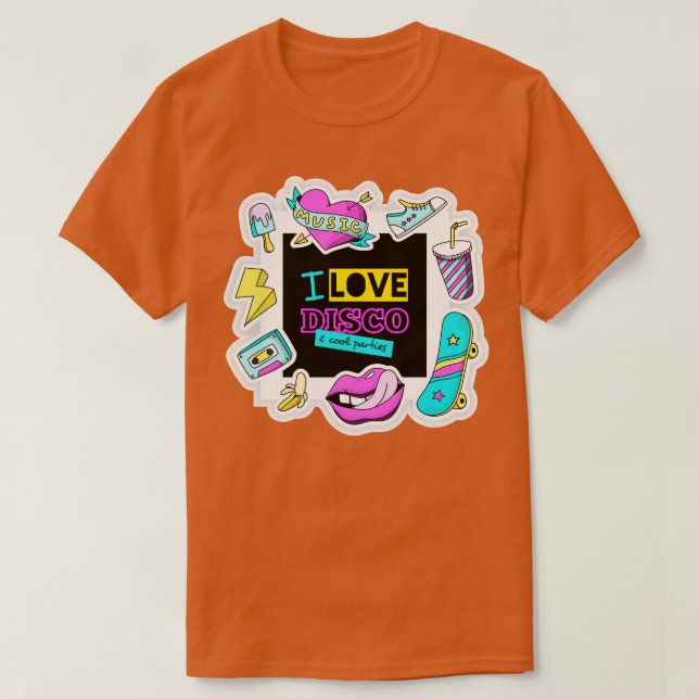 Camiseta Eu Amo O Disco (Frente do Design)