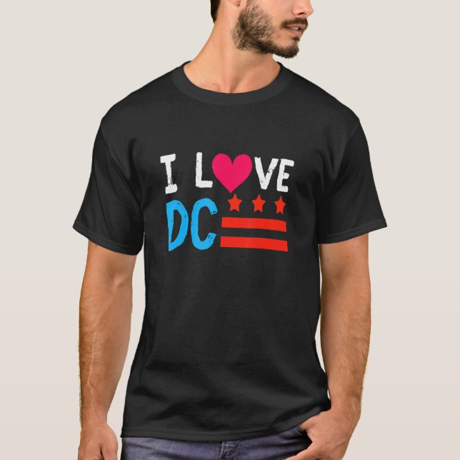 Camiseta Eu Amo O Distrito De Washington D C De Columbia Na (Frente)