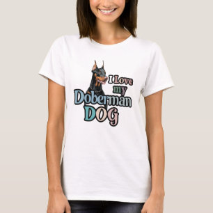 Camiseta Eu amo o Doberman Dog
