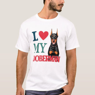 Camiseta Eu amo o Doberman Dog