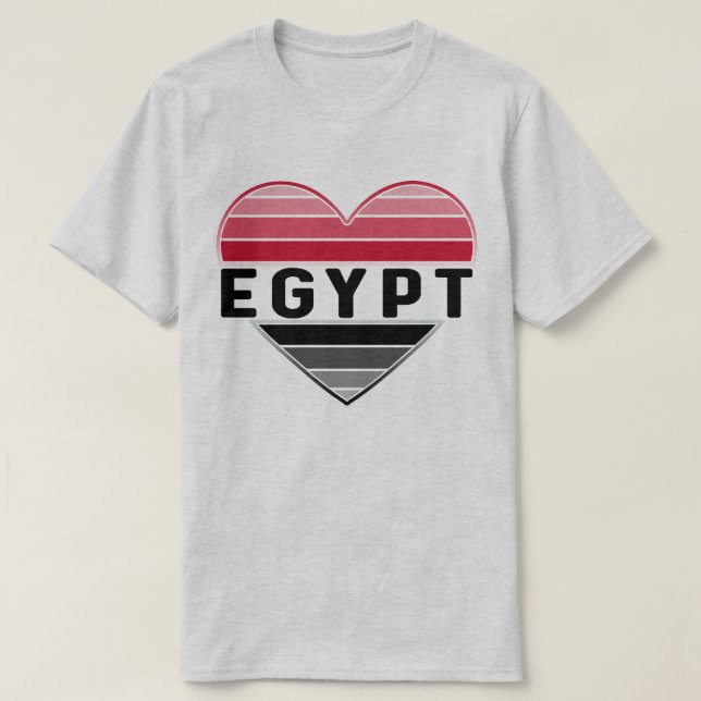 Camiseta Eu amo o Egito, o coração egípcio (Frente do Design)