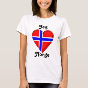 Camiseta Eu amo o elsker Norge de Noruega - de Jeg