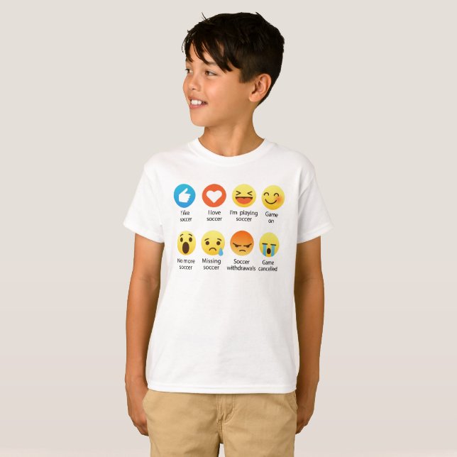 Camiseta Eu amo o Emoticon social do FUTEBOL (emoji) (a pia (Frente Completa)