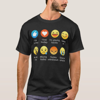 Camiseta Eu amo o Emoticon social do HÓQUEI (emoji) - pia