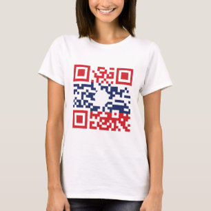 Camiseta Eu amo o geek do Lao do código   da bandeira QR d