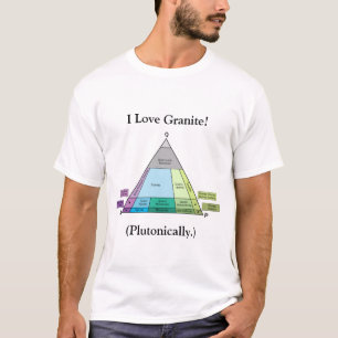 Camiseta Eu amo o granito… Plutonically (a luz)