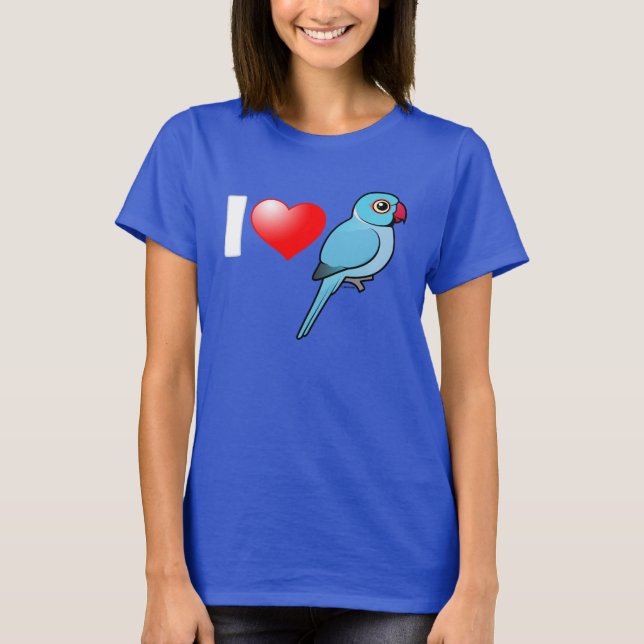 Camiseta Eu amo o indiano azul Ringnecks (Frente)