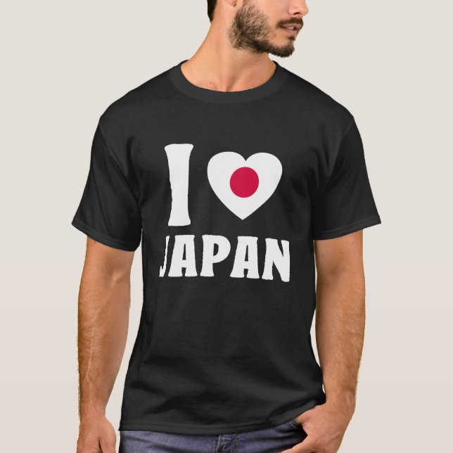 Camiseta Eu Amo o Japão Sinalizar o Coração Japonês (Frente)
