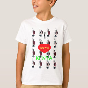 Camiseta Eu amo o Kenya Maasai Art Impressão