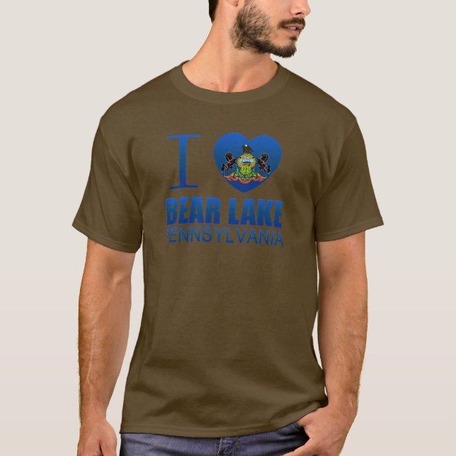Camiseta Eu amo o lago bear, PA (Frente)