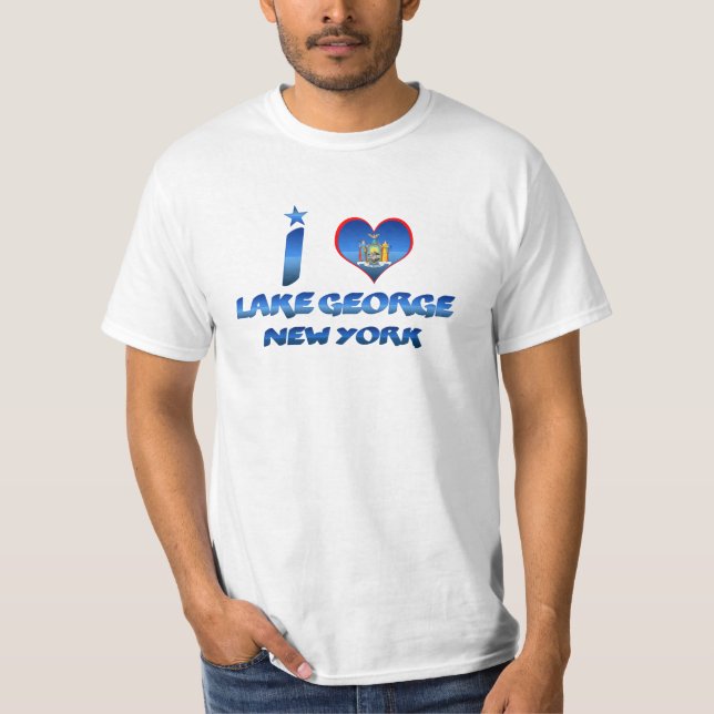 Camiseta Eu amo o lago George, New York (Frente)