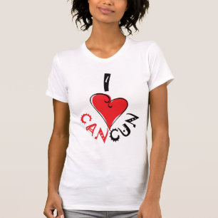 Camiseta Eu amo o logotipo de cancun